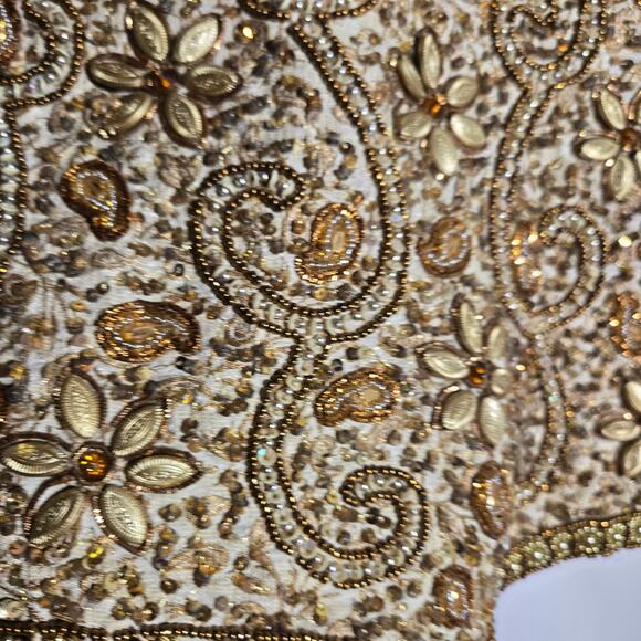 Vtg Handmade Beaded Embellished Bodice XS Corset Sides Ren Faire Costume Cottage - Picture 3 of 8